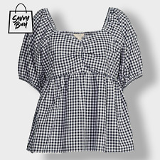 Women's Plus Size Fashion Gingham Woven Top picture