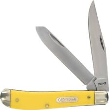 Schrade Old Timer Gunstock Trapper Folding Pocket Knife - Yellow Handles picture