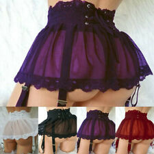 US Womens Sexy Lingerie Lace Up Mini Skirt Dress Garter Belt Underwear Nightwear picture