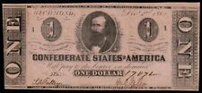 1862 $1 NEAR PERFECT T-55 Confederate States of America BEAUTIFUL Note picture
