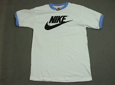 Vintage Nike Shirt Men's Size Small Center Swoosh White Blue Y2K 2000 picture