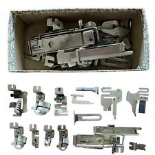 Vintage Greist Sewing Machine Rotary Attachments Ruffler Hemmers Etc. Box Lot picture