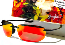 NEW Maui Jim HOOKIPA XL Matte Black POLARIZED Lava Ruby Lens Sunglass RM456-02A picture