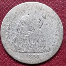 1866 P Seated Liberty Dime 10c RARE Philadelphia Mint Circulated #61267 picture