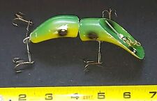 Unknown Flat Fish QuickFish Frog Spot Wood Musky Pike  Vintage Crankbait Lure.  picture