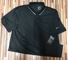 Nike Men's Size Large Dri-FIT Edge Tipped Golf Polo Black/White AA1849-010 picture