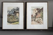 Two Beautiful Vintage Original Watercolor Paintings - Framed and Matted – MARC picture