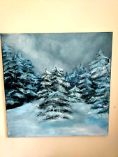Mystic forest oil painting 24 by 24 in original  picture