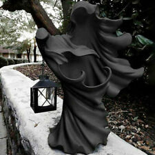 2024 Cracker Barrel Black Resin Ghost Witch With LED Lantern Halloween Decor picture