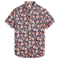 J. Crew Short-sleeve Slub Cotton Shirt Floral XL picture