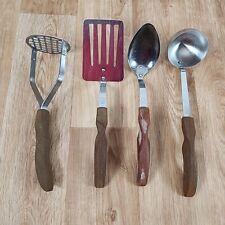 Vintage CUTCO Utensil Set Wood Handle Spatula Spoon Masher Ladle 12 14 15 16 picture