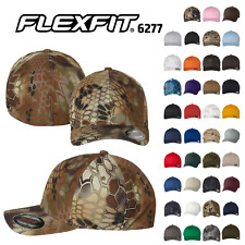 Flexfit Wooly Combed Twill Fitted Plain Baseball Cap Hat 6 Panel 6277 picture