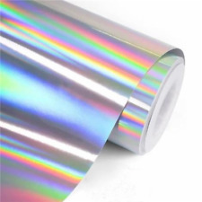 6.0mil Rainbow Holographic Chrome Vinyl Film Perm Self-Adhesive Stickers Decal picture