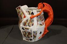 Royal Bayreuth Porcelain Red Devil Playing Cards Water Pitcher picture