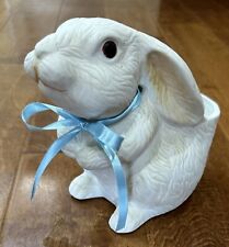 Vintage Bisque Ceramic Rabbit Planter Geerlings Greenhouse 1992 picture