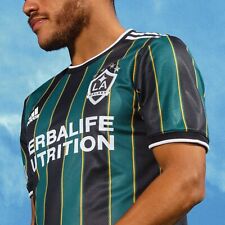 Men's Adidas LA Galaxy 21/22 Away Authentic Soccer Jersey GI6429 Green Black picture