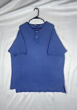 Vintage 90s Polo Ralph Lauren blue Henley shirt mens XL picture
