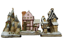 Three retired David Winter Cottage Christmas Ornaments, One price picture