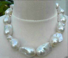 REAL HUGE AAA SOUTH SEA WHITE BAROQUE PEARL NECKLACE 18'' picture