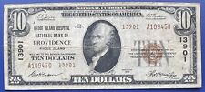 1929 Ten Dollar National Currency Bill $10 Note - Providence Rhode Island #73790 picture