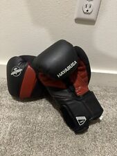 Hayabusa T3 LX leather boxing gloves black/red 14 oz picture