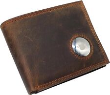 CAZORO AirTag Wallet Men's Vintage Leather Classic Bifold RFID Blocking... picture