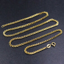 Authentic 18K Yellow Gold 2mmW Wheat Foxtail Chain Link Necklace 2.8g 18inch picture