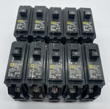 NEW HOM115CP Homeline 1 Pole 15 Amp 120 240V AC Plug In Square D Breaker 10 Pack picture