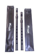 Lot of 2(Key of C & D) - Woodnote Matte Black Irish Whistle with fingering Chart picture