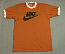Vintage Nike Shirt Men's Size Medium Center Swoosh White Check Y2K 2000 Brown picture