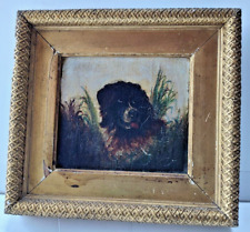 Small Antique Victorian Oil on Canvas Portrait of a Dog picture