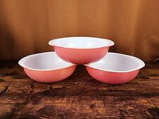 3 Vintage Pyrex Pink Flamingo 2 QT Mixing Casserole Dishes Dish No Lids picture