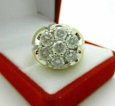 2Ct Round Lab Created Diamond Men's Wedding Cluster Ring 14k Yellow Gold Plated picture