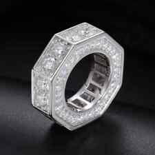 3.5Ct Round Cut VVS1 Moissanite Wedding Eternity Mens Ring 14K White Gold Plated picture