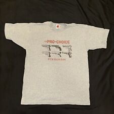 Vintage 90s Pro Choice Gun Rights T Pistol Hand Gun Shirt Mens Size Large L RARE picture