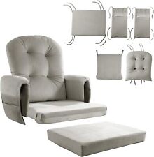 Glider Rocker Replacement Cushions 5 PCS with Storage Side Pocket, Velvet Fabric picture