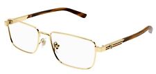 Gucci GG1291O 002 Gold Narrow Rectangular Men's Eyeglasses picture