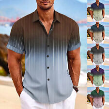 Men Hawaiian Shirt , Button Down Bowling Shirts Short Sleeve Summer Beach Shirt picture