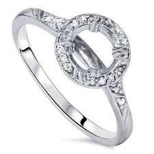 1/8ct Vintage Diamond Engagement Ring Semi Mount 14K White Gold picture