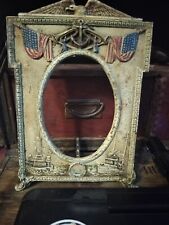 vintage military picture frame WW1 Patriotic Cast Iron  picture