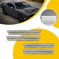 Front & Rear Lens Side Marker Lights LED Kit For 2015-22 Dodge Challenger Clear picture