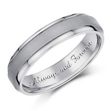 5mm 'Always and Forever' Engraved Titanium Matt & Polished Wedding Ring picture