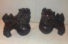 Vintage Chinese Pair of 20th Century Diminutive Foo Lions picture