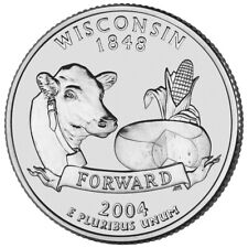 2004 D Wisconsin State Quarter.  Uncirculated From US Mint roll. picture
