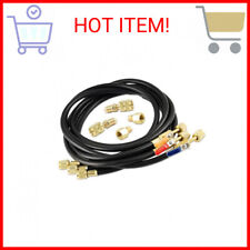 Lichamp 3 Pieces 5FT AC HVAC Manifold Gauge Hose Kit with Ball Valve and 4 Piece picture