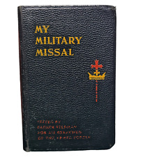 WWII My MILITARY MISSAL Army Navy Catholic Soldier Prayer Book Vtg Stedman Bible picture