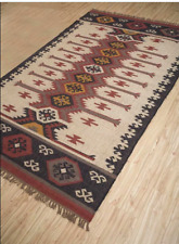 Kilim Rug Jute Wool Runner Vintage Handwoven Kilim Geometric Carpet Area Rug picture