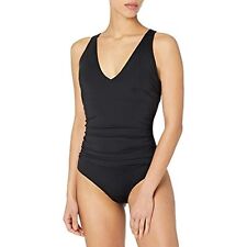 MSRP $88 Anne Cole V Neck One Piece Black Size 6 picture
