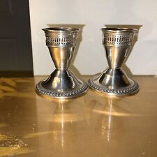 VINTAGE Pair of Duchin Sterling Silver Weighted Candlesticks Candle Holders 3” picture