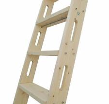 DIYHD Knotty Pine Wood Sliding Library Ladder  picture